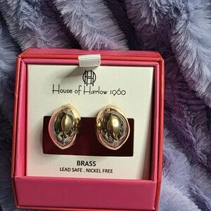 House of Harlow 1960 Shiny Gold Dome Earrings